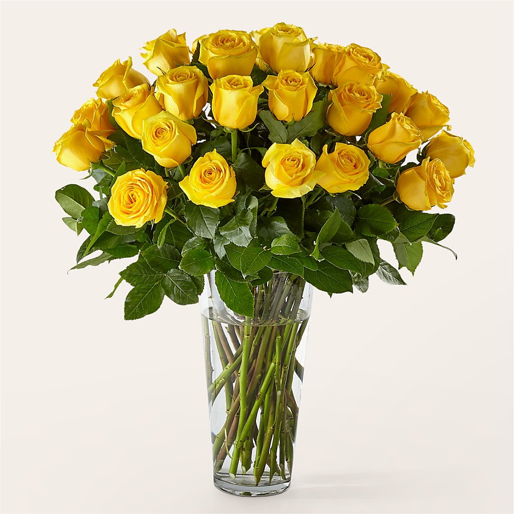 Long Stem Yellow Rose Bouquet – Blooms By The Lake, Lake Arthur LA