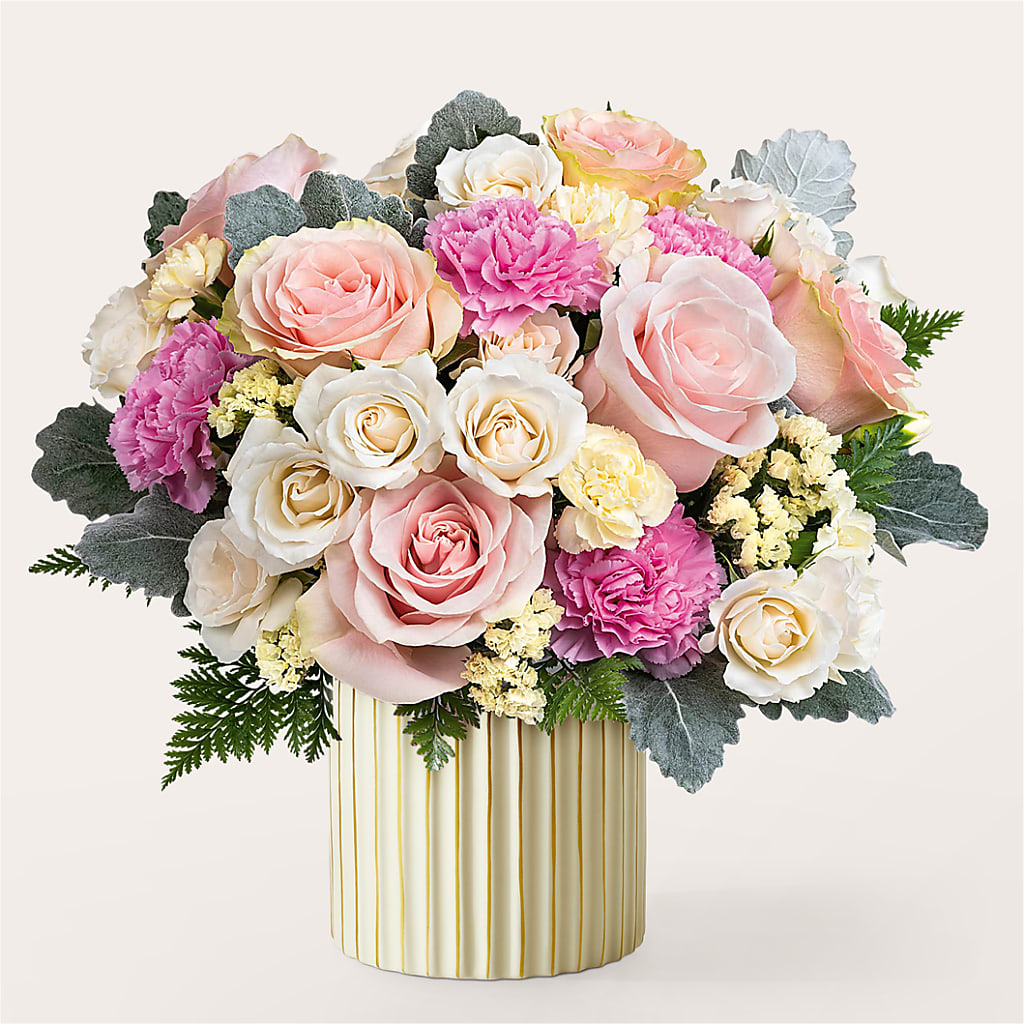 Blissful Moments Bouquet with Ivory Vase – Blooms By The Lake, Lake Arthur LA