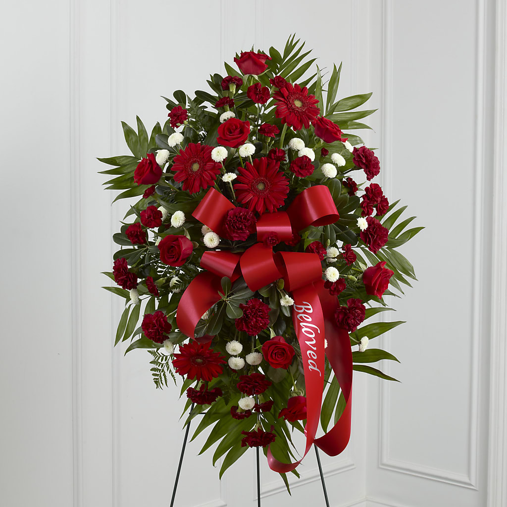 Treasured Memories Standing Spray – Blooms By The Lake, Lake Arthur LA