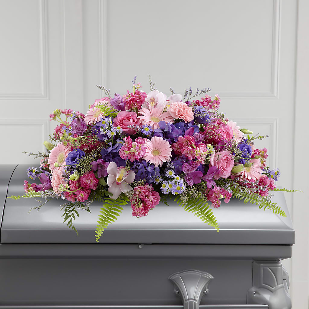 Glorious Garden Casket Spray – Blooms By The Lake, Lake Arthur LA