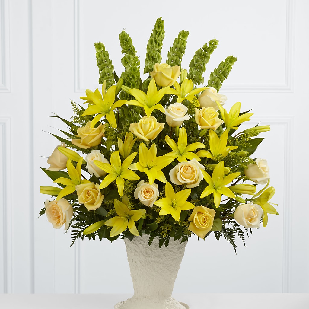 Golden Memories Arrangement – Blooms By The Lake, Lake Arthur LA