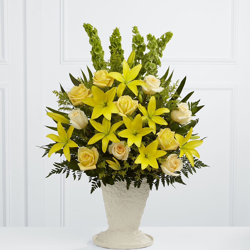 Golden Memories Arrangement – Blooms By The Lake, Lake Arthur LA