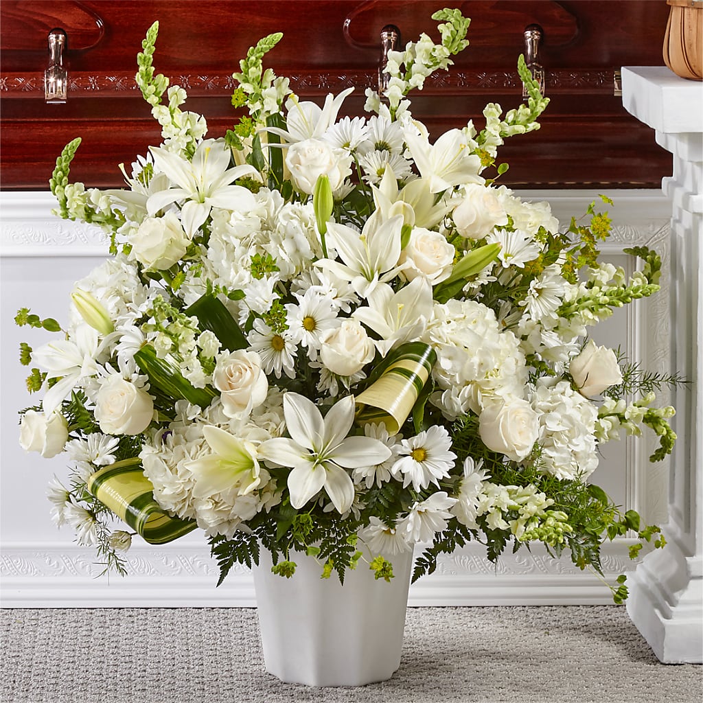 Thoughts of Tranquility Floor Basket – Blooms By The Lake, Lake Arthur LA