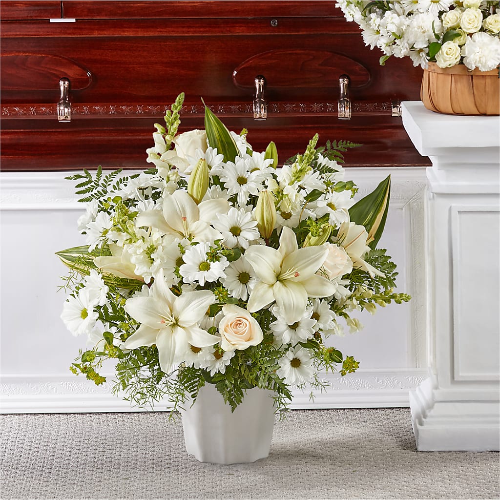 Thoughts of Tranquility Floor Basket – Blooms By The Lake, Lake Arthur LA