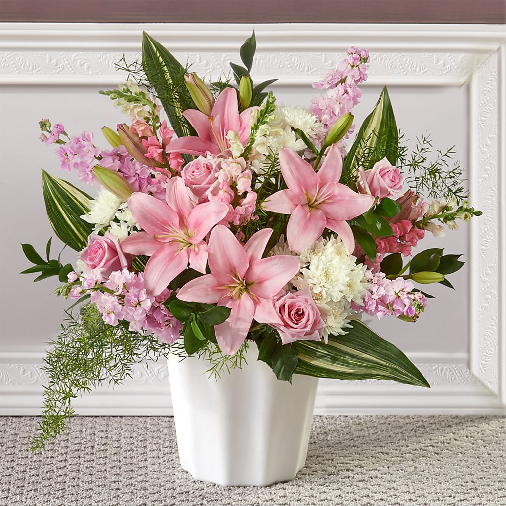 Simply Serene Floor Basket – Blooms By The Lake, Lake Arthur LA