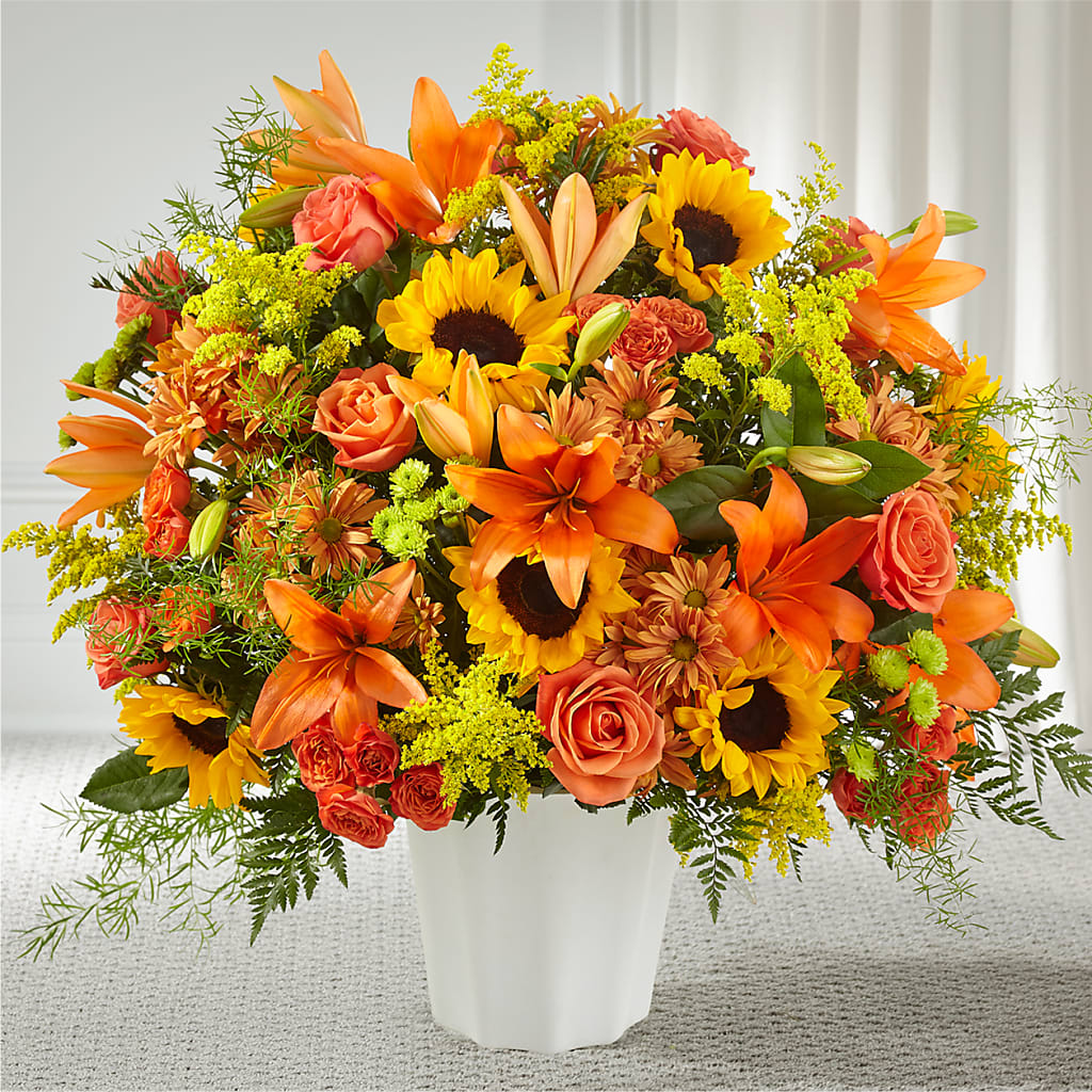 Harvest Thoughts Floor Basket – Blooms By The Lake, Lake Arthur LA