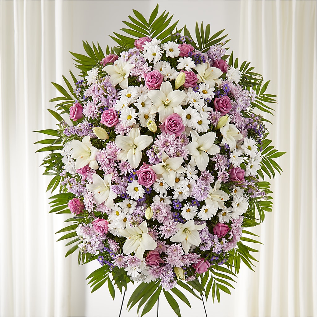 Surrounded by Love Standing Spray – Blooms By The Lake, Lake Arthur LA