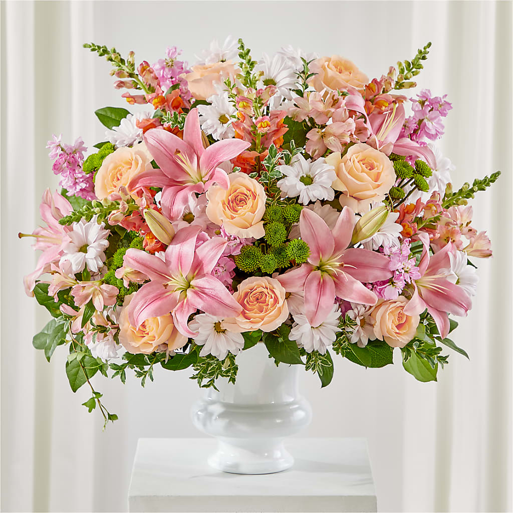 Heartfelt Gesture Urn Arrangement – Blooms By The Lake, Lake Arthur LA