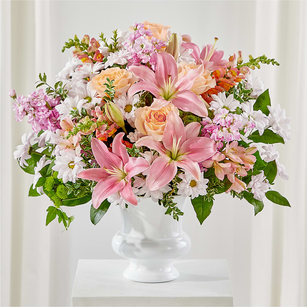 Heartfelt Gesture Urn Arrangement – Blooms By The Lake, Lake Arthur LA