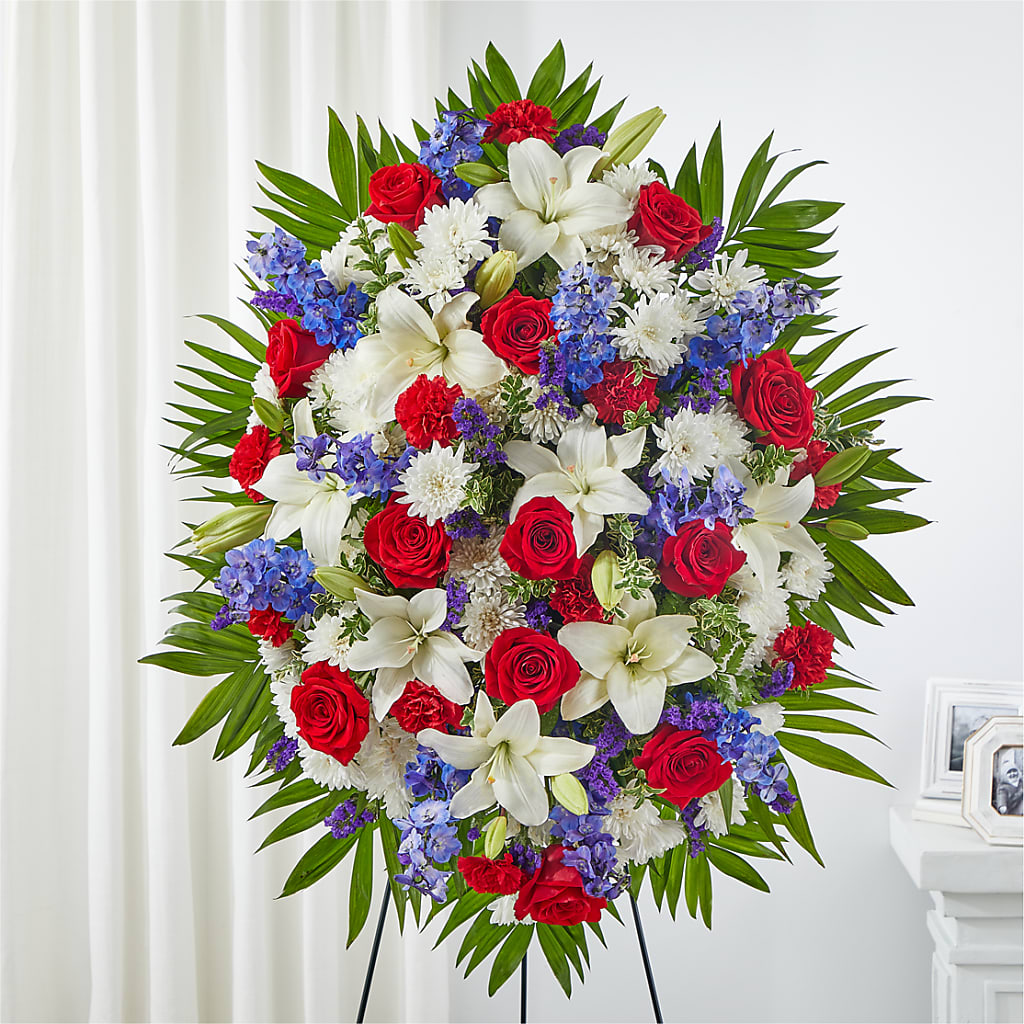 Cherished Service Standing Spray – Blooms By The Lake, Lake Arthur LA
