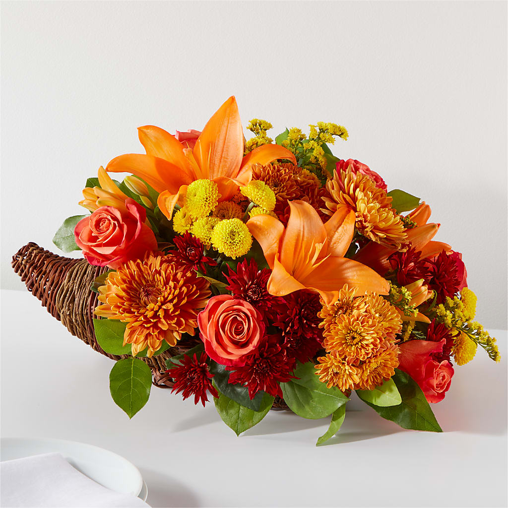 Bouquet of Blessings Cornucopia – Blooms By The Lake, Lake Arthur LA