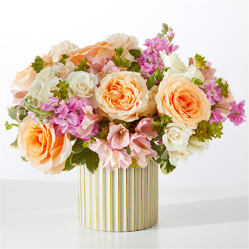 Paradise Bouquet with Ivory Vase – Blooms By The Lake, Lake Arthur LA