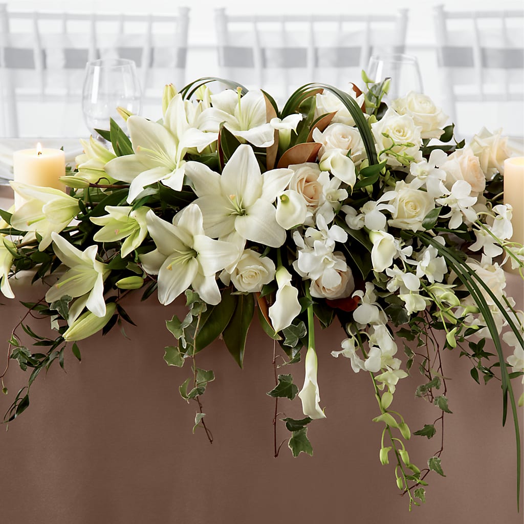 White Linen Arrangement – Blooms By The Lake, Lake Arthur LA