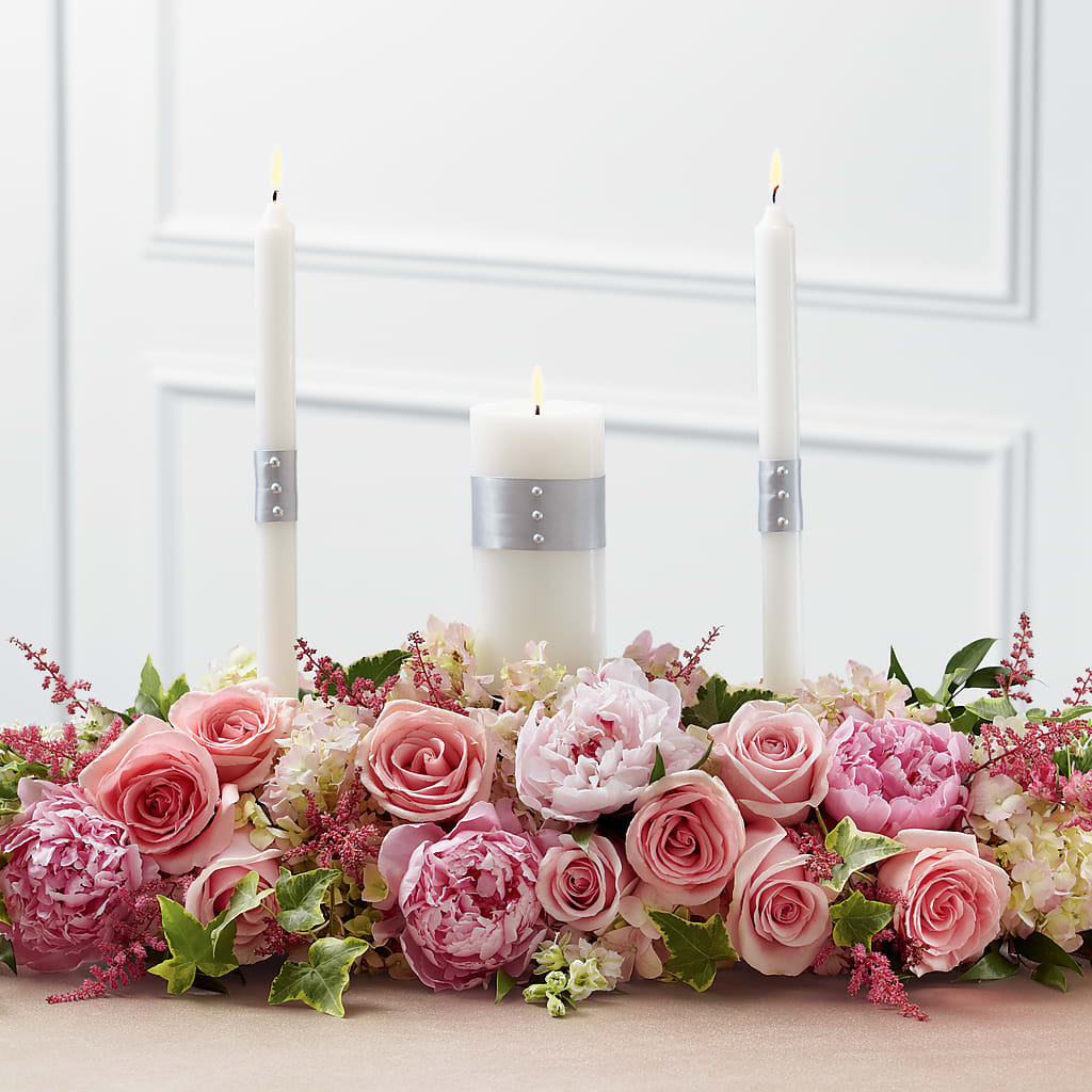 Worldwide Romance Unity Candle Arrangement – Blooms By The Lake, Lake Arthur LA