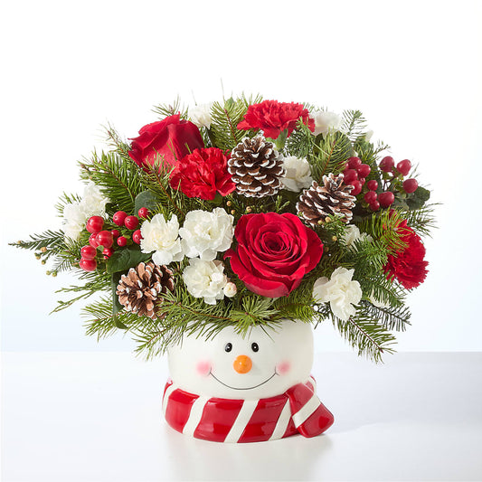 Jolly Snowman Bouquet –  Blooms By The Lake, Lake Arthur LA