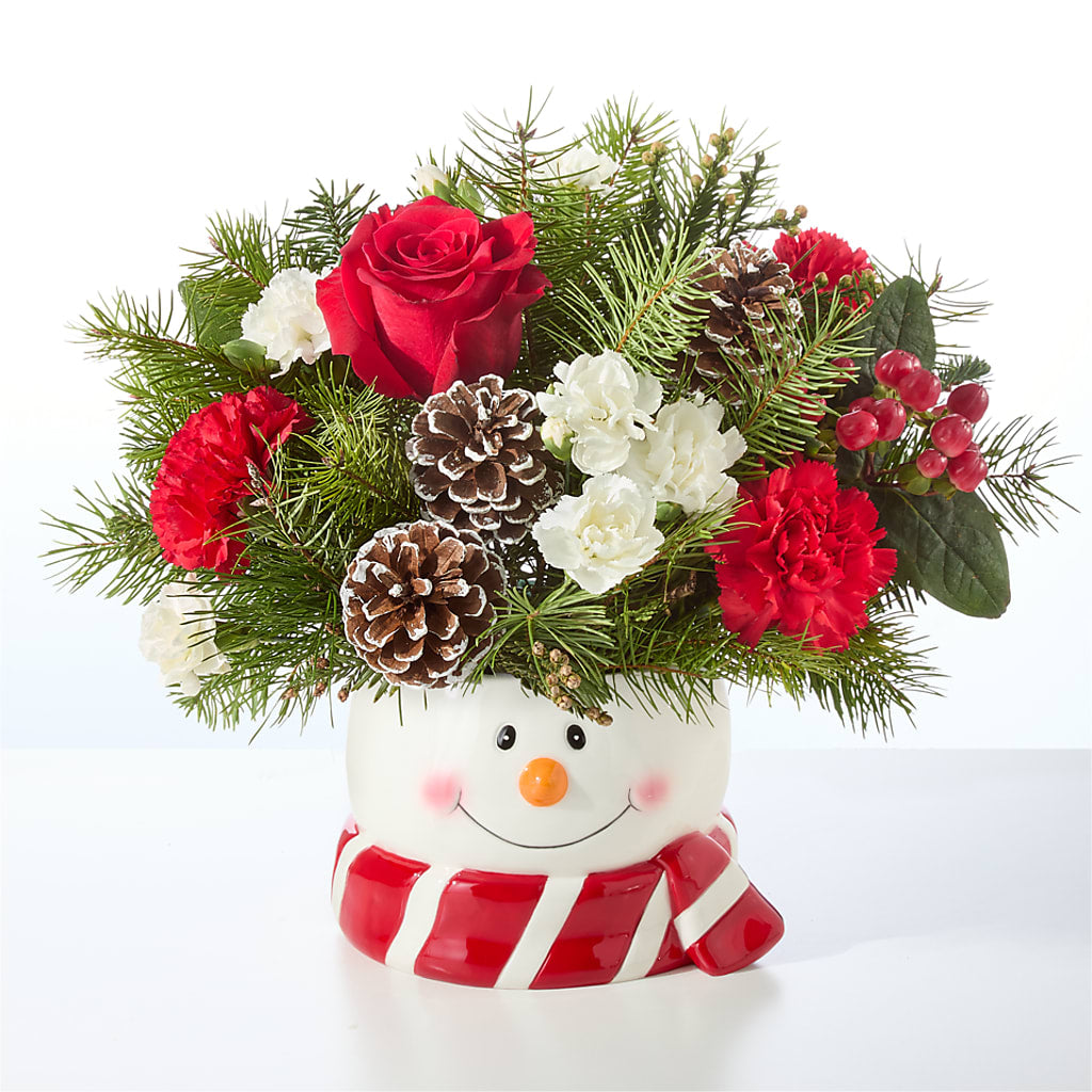 Jolly Snowman Bouquet –  Blooms By The Lake, Lake Arthur LA