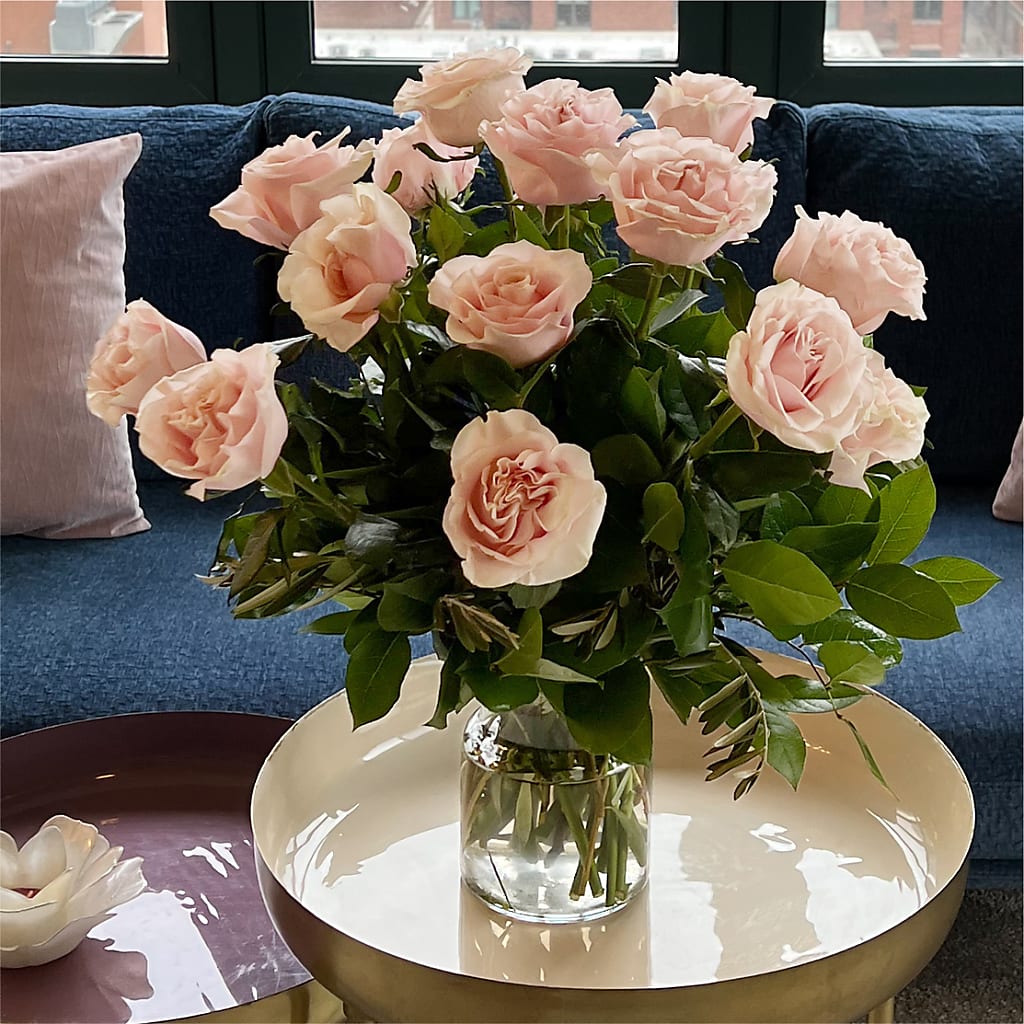 Long Stem Pink Rose Bouquet –  Blooms By The Lake, Lake Arthur LA
