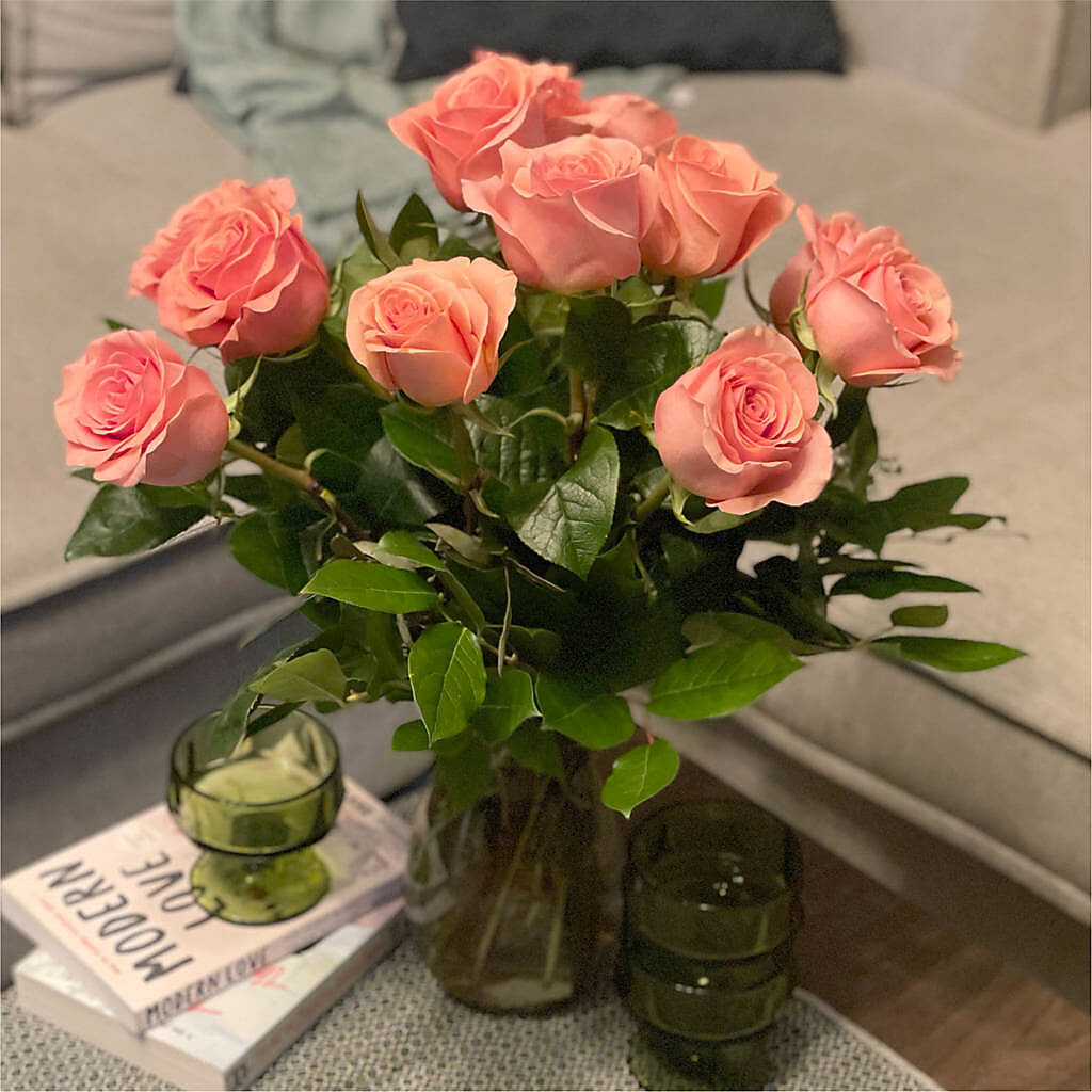 Long Stem Pink Rose Bouquet –  Blooms By The Lake, Lake Arthur LA