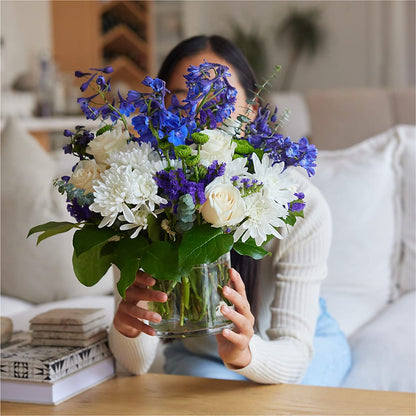 Cerulean Waves Bouquet –  Blooms By The Lake, Lake Arthur LA