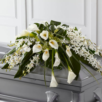 Angel Wings Casket Spray –  Blooms By The Lake, Lake Arthur LA