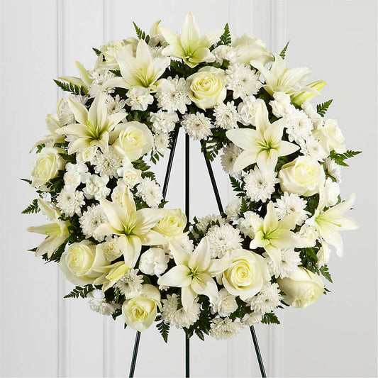 Treasured Tribute Wreath –  Blooms By The Lake, Lake Arthur LA