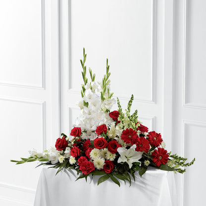 Crimson & White Arrangement –  Blooms By The Lake, Lake Arthur LA