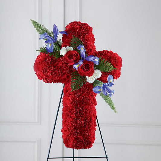 Faithful Hero Floral Cross –  Blooms By The Lake, Lake Arthur LA
