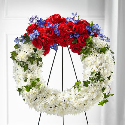 Patriotic Passion Wreath –  Blooms By The Lake, Lake Arthur LA