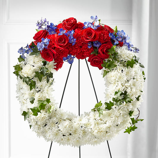 Patriotic Passion Wreath –  Blooms By The Lake, Lake Arthur LA