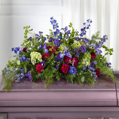 Always Treasured Casket Spray –  Blooms By The Lake, Lake Arthur LA