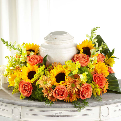 Faithful Sunflower Cremation Adornment –  Blooms By The Lake, Lake Arthur LA