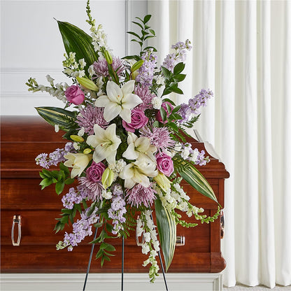 Grateful Hearts Standing Spray –  Blooms By The Lake, Lake Arthur LA