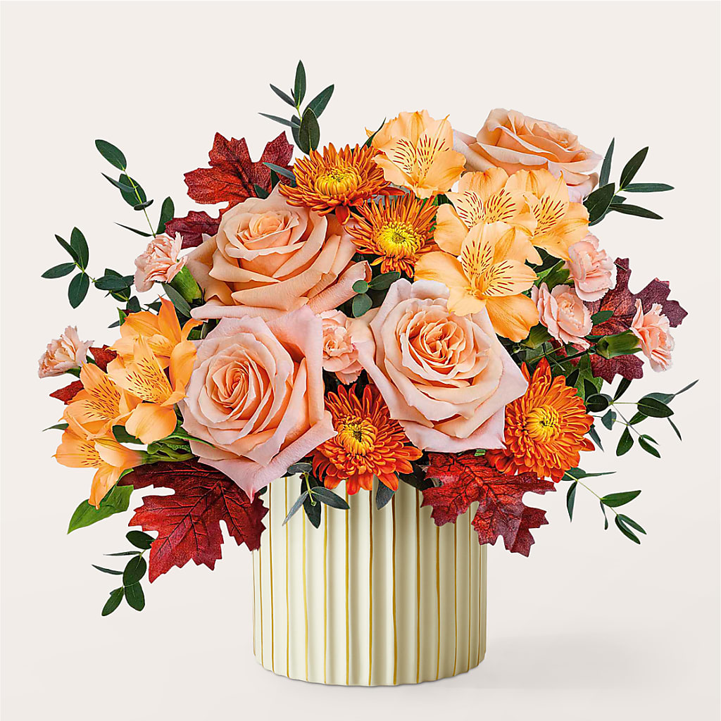 Spiced Latte Bouquet with Ivory Vase –  Blooms By The Lake, Lake Arthur LA