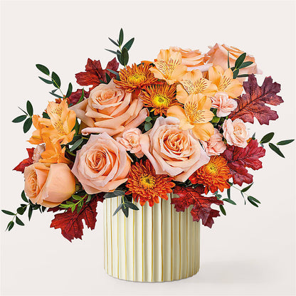 Spiced Latte Bouquet with Ivory Vase –  Blooms By The Lake, Lake Arthur LA