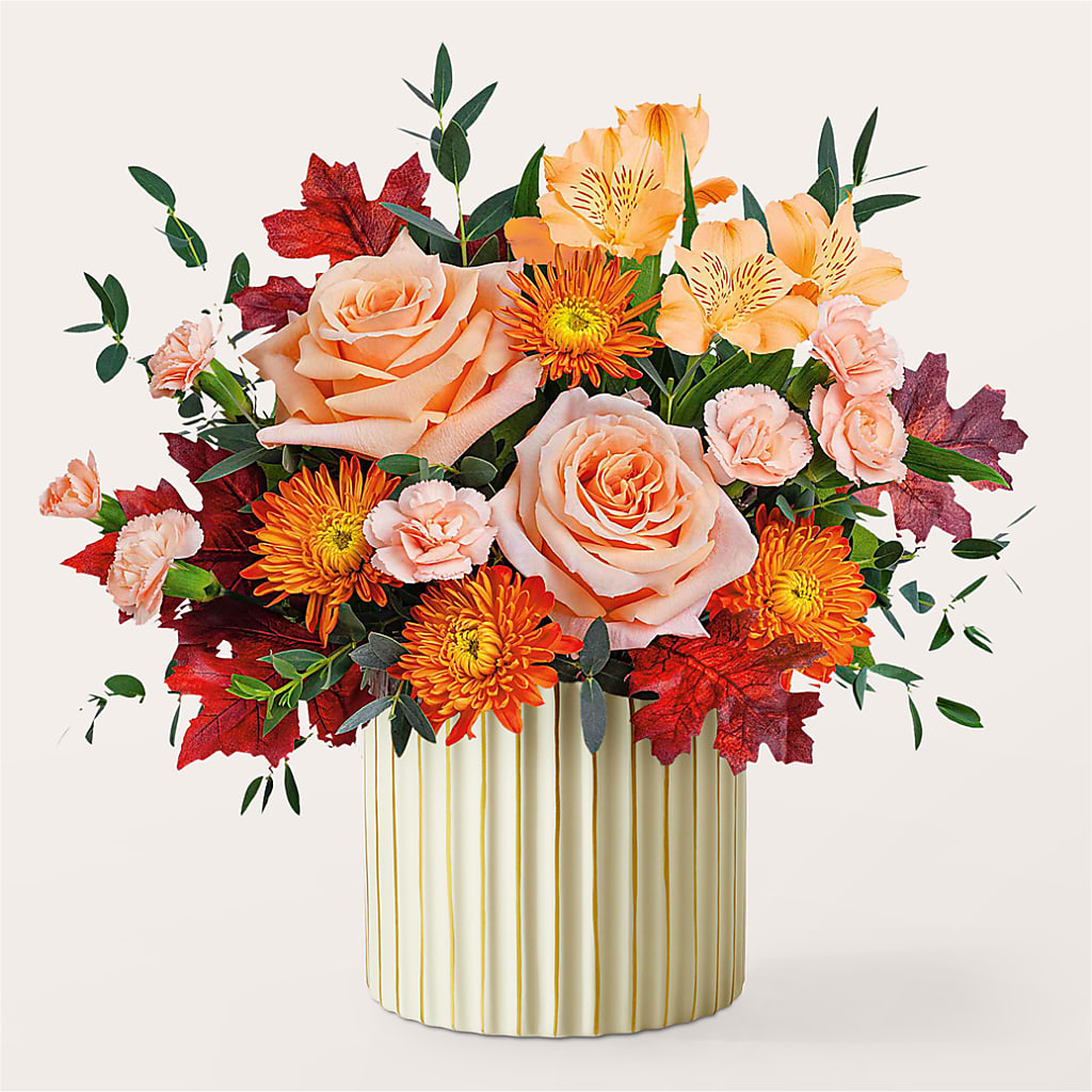 Spiced Latte Bouquet with Ivory Vase –  Blooms By The Lake, Lake Arthur LA