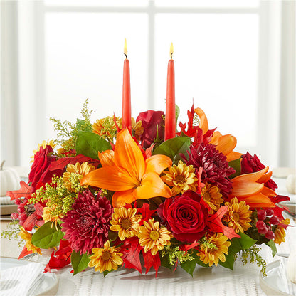 Autumn's Embrace Centerpiece –  Blooms By The Lake, Lake Arthur LA