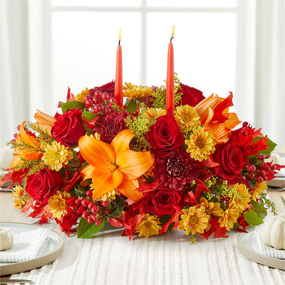 Autumn's Embrace Centerpiece –  Blooms By The Lake, Lake Arthur LA
